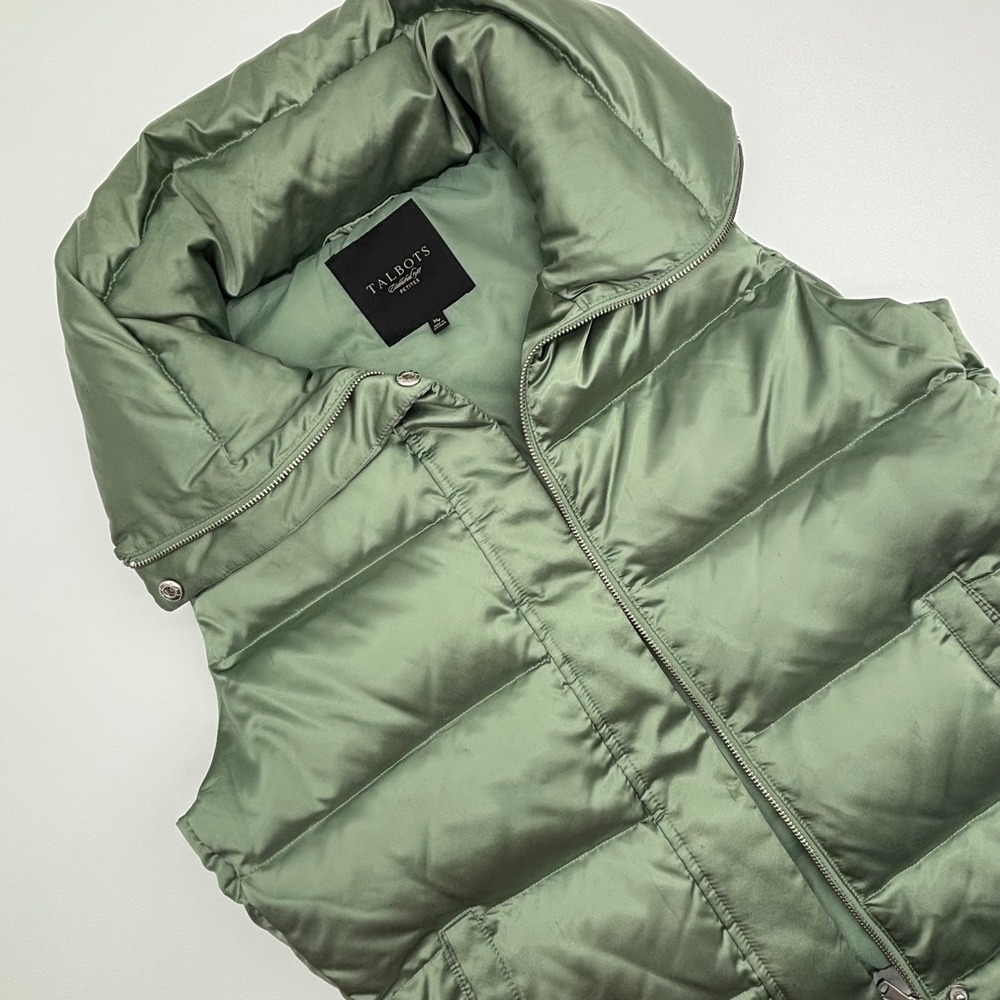 Talbots Sage Green Quilted Vest